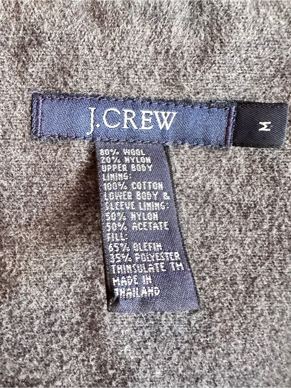 J Crew Black Wool Pea Coat Overcoat Thinsulate Insulated Jacket 60567